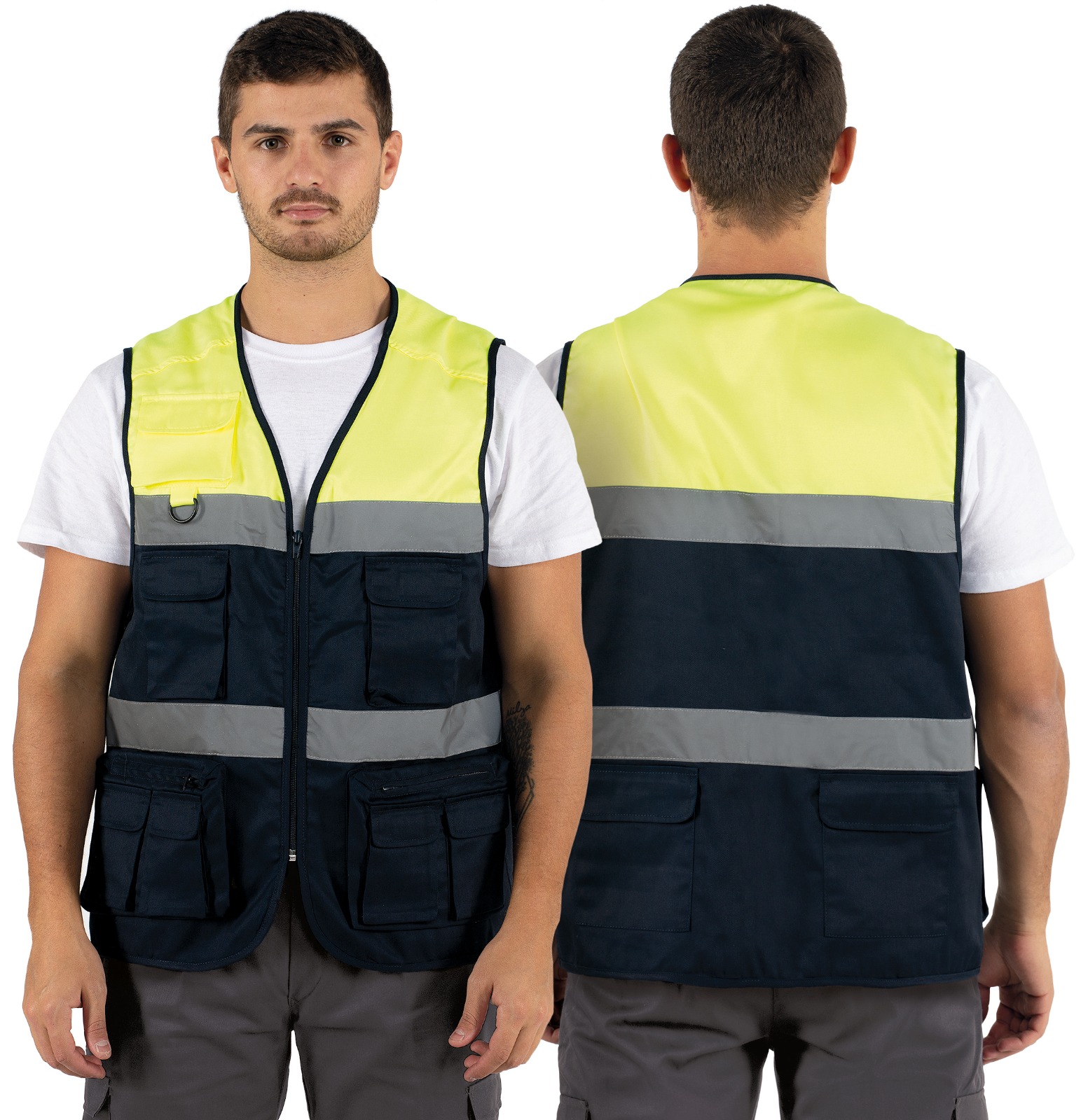 Colete multi-bolsos refletor CL-05